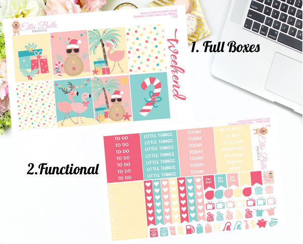 Summer Christmas - Vertical Weekly Planner Kit