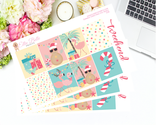 Summer Christmas - Vertical Weekly Planner Kit