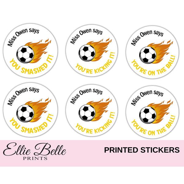Soccer Balls 1 - Personalised Teacher Reward Stickers