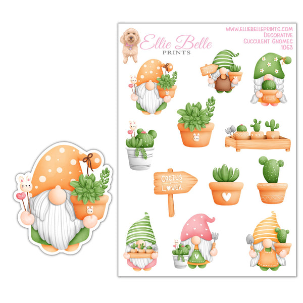 Succulent Gnome Stickers