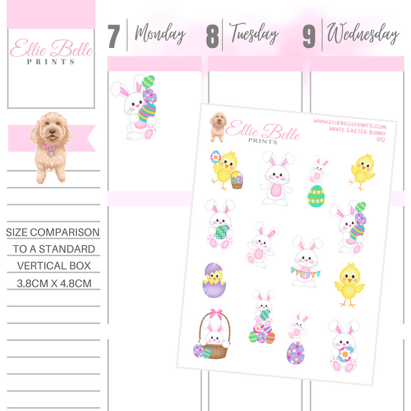 White Easter Bunny Stickers