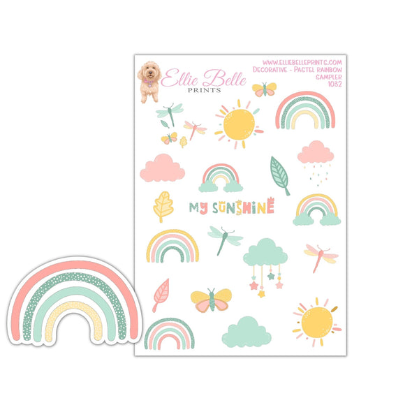 Pastel Rainbow Sampler Stickers