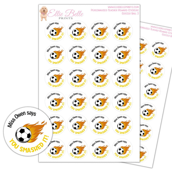 Soccer Balls 2 - Personalised Teacher Reward Stickers