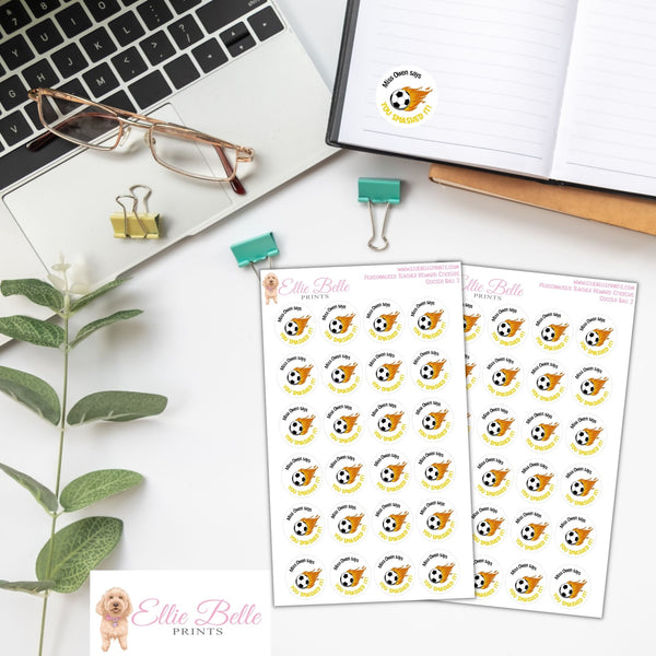 Soccer Balls 2 - Personalised Teacher Reward Stickers