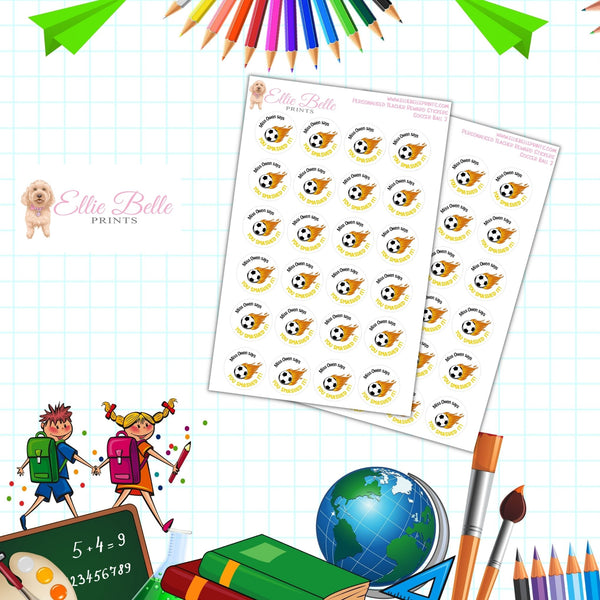 Soccer Balls 2 - Personalised Teacher Reward Stickers