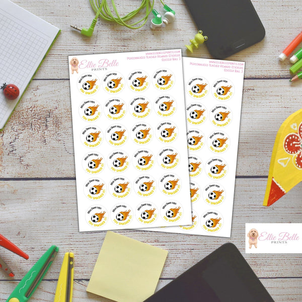 Soccer Balls 2 - Personalised Teacher Reward Stickers