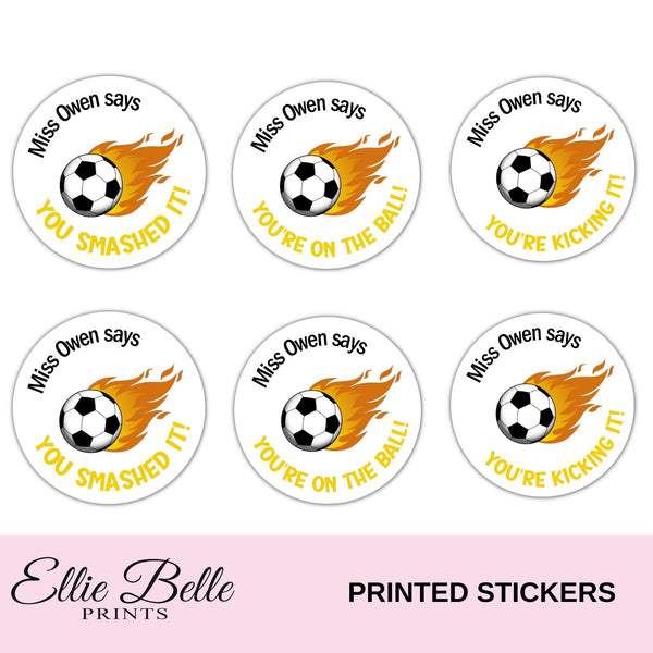 Soccer Balls 1 - Personalised Teacher Reward Stickers