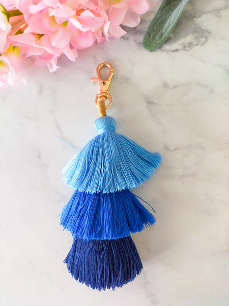 Tri Coloured Tassel Keychain