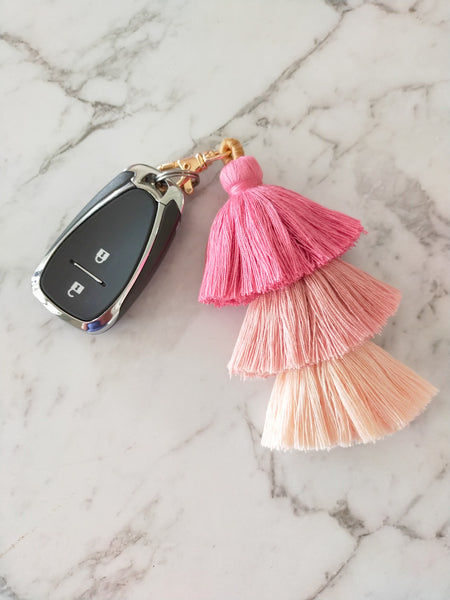 Tri Coloured Tassel Keychain