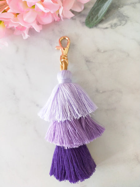 Tri Coloured Tassel Keychain