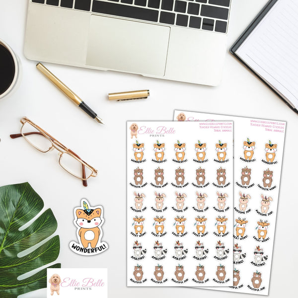 Boho Animals - Teacher Reward Stickers
