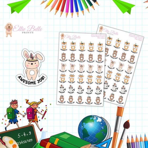 Boho Animals - Teacher Reward Stickers