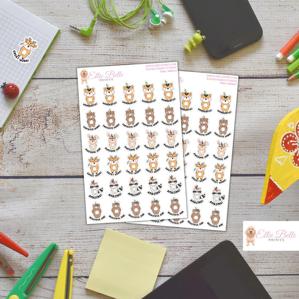 Boho Animals - Teacher Reward Stickers