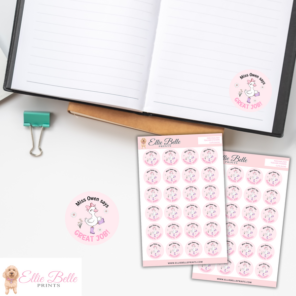 Cute Ducks - Personalised Teacher Stickers