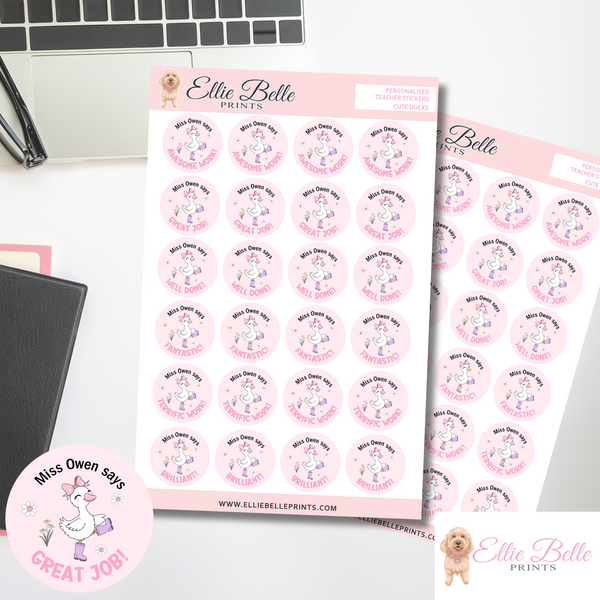 Cute Ducks - Personalised Teacher Stickers