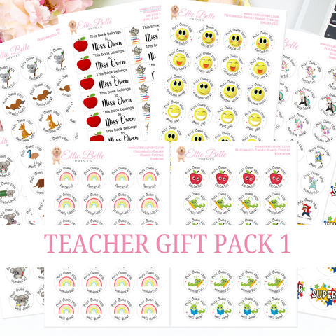 Teacher Gift Pack 1 -  Personalised Teacher Reward Stickers