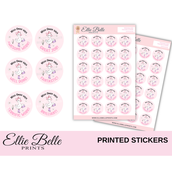 Cute Ducks - Personalised Teacher Stickers