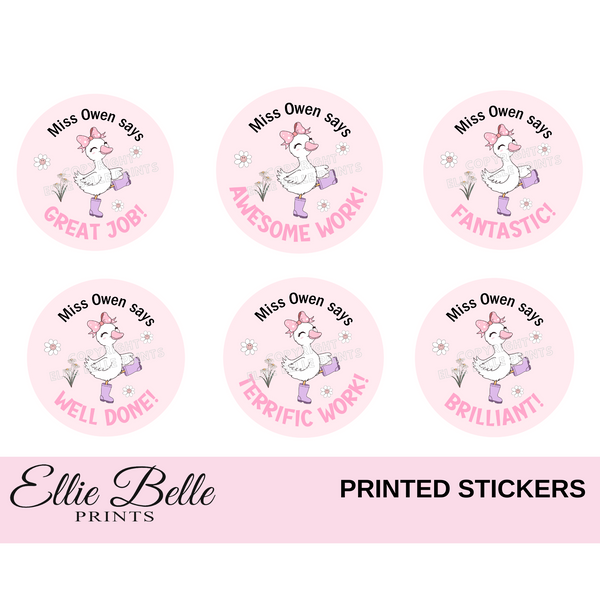 Cute Ducks - Personalised Teacher Stickers