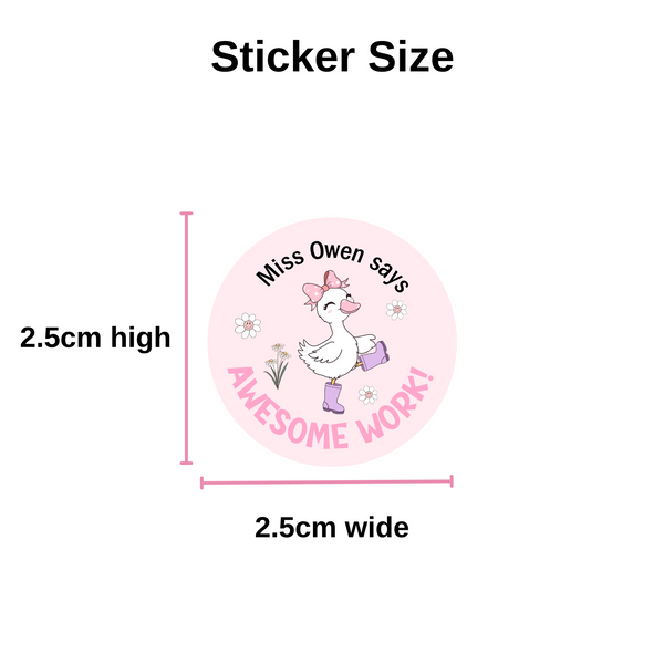 Cute Ducks - Personalised Teacher Stickers