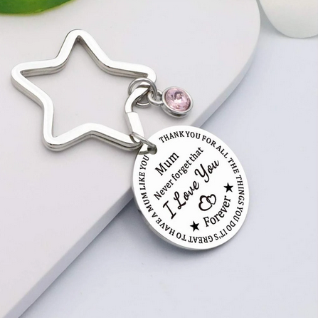 sterling silver keychain mum never forget that i love you