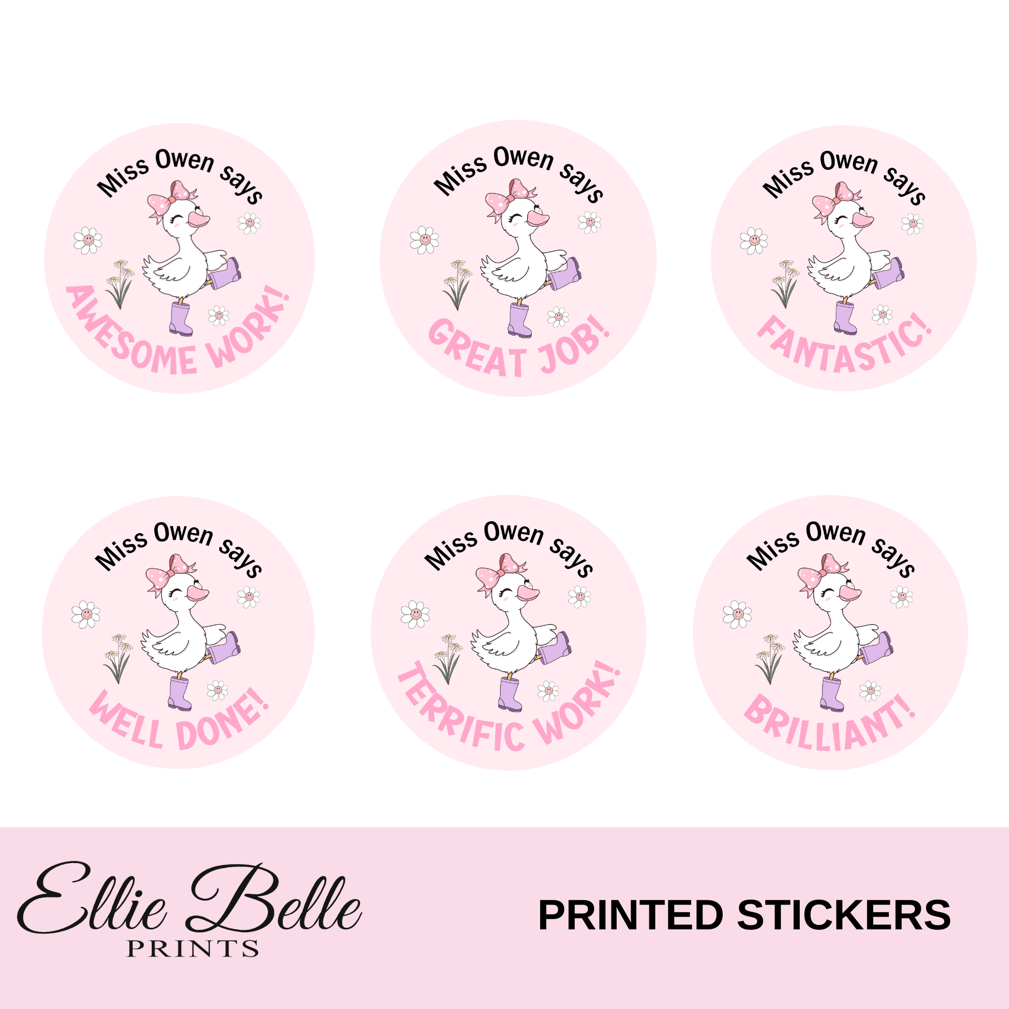 Cute Ducks - Personalised Teacher Stickers