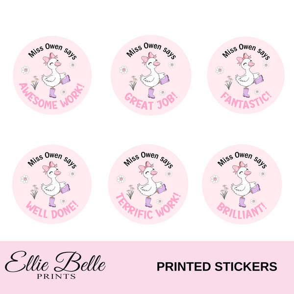 Cute Ducks - Personalised Teacher Stickers