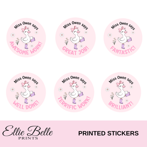 Cute Ducks - Personalised Teacher Stickers