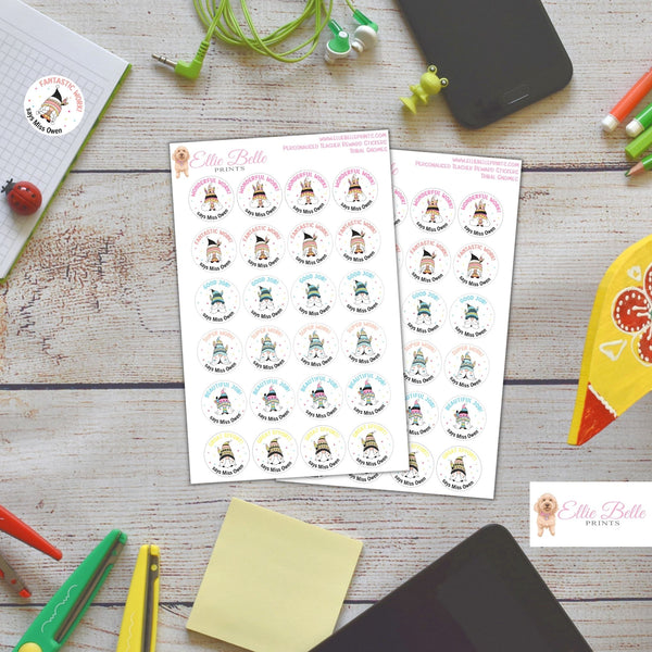 Boho Gnomes - Personalised Teacher Reward Stickers
