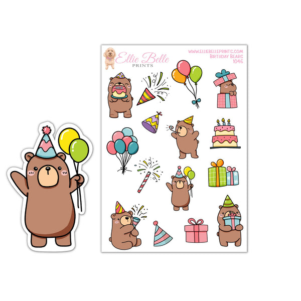 Birthday Bear Stickers