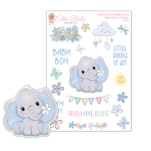 Blue Baby Elephant Stickers