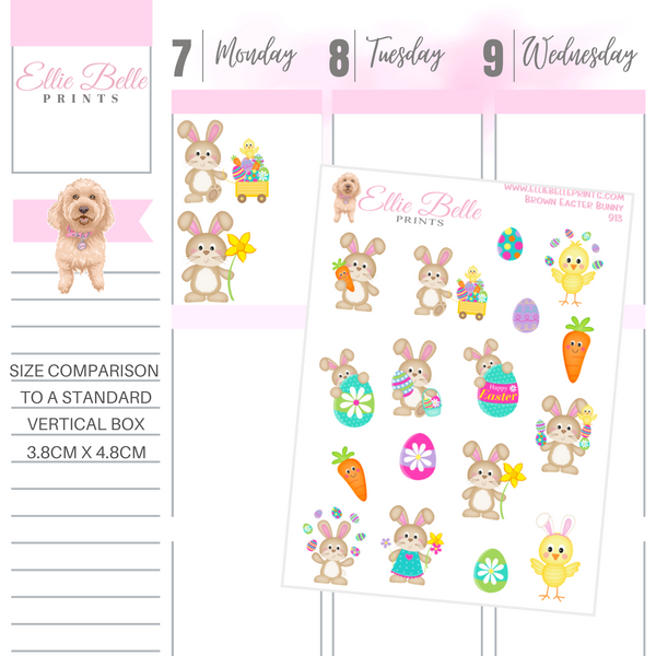 Brown Easter Bunny Stickers