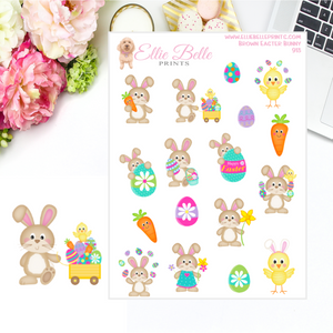 Brown Easter Bunny Stickers