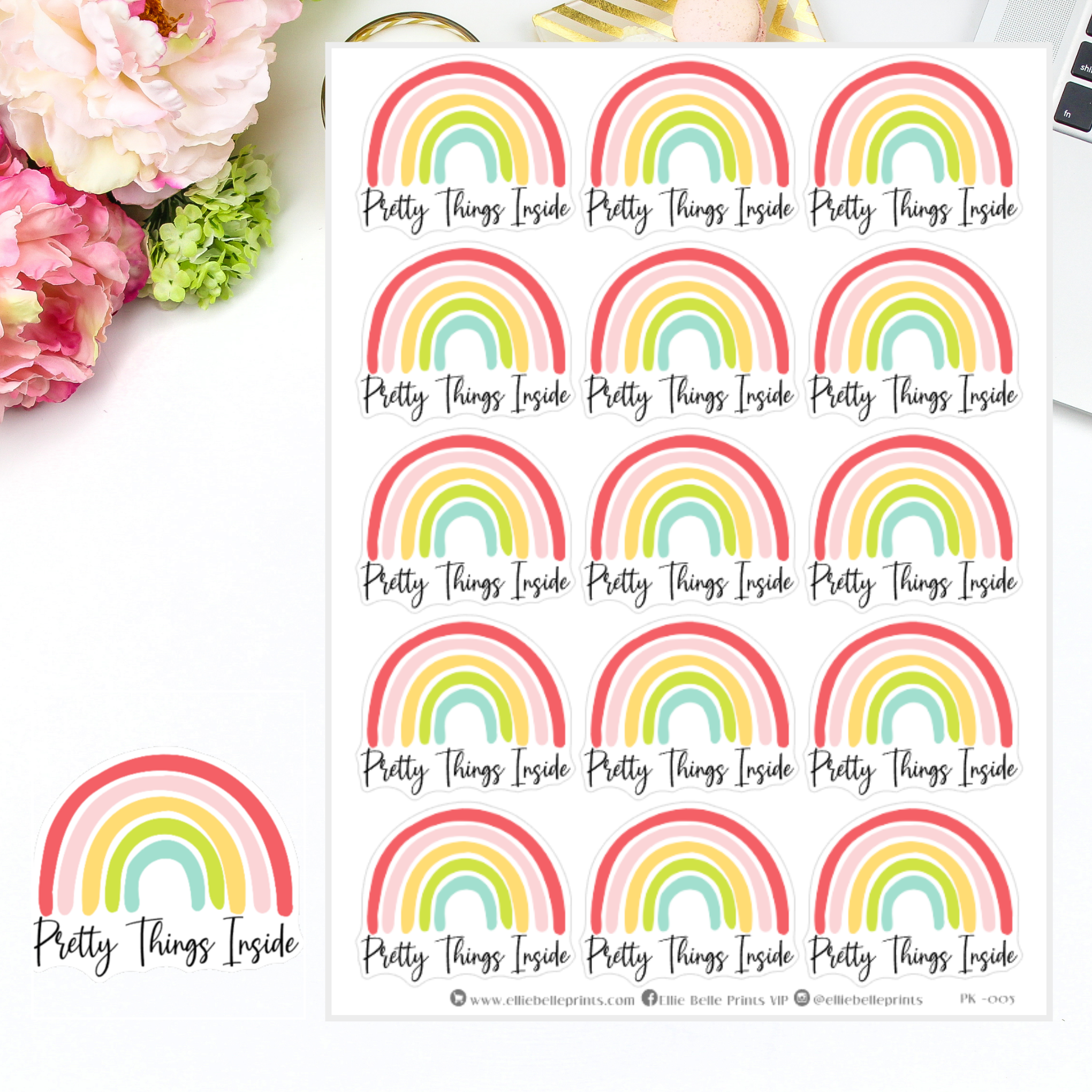 Pretty Things Inside Stickers - Rainbow
