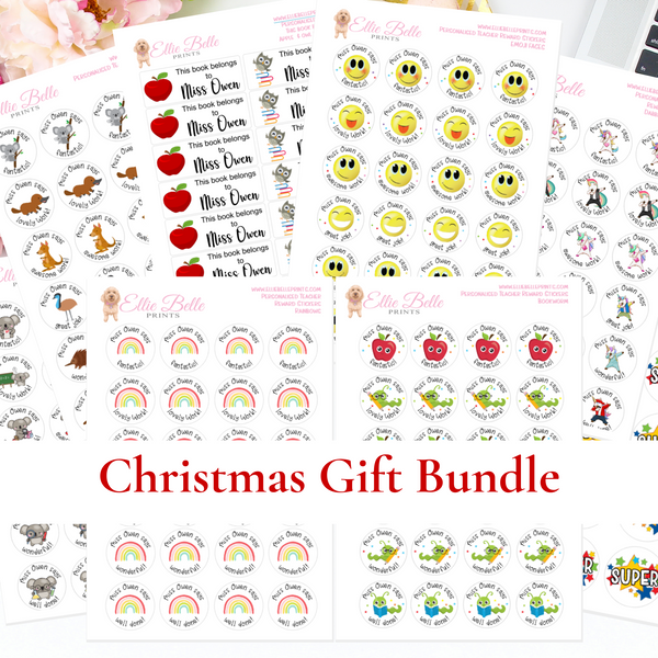 Christmas Gift Bundle -  Personalised Teacher Reward Stickers