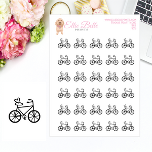Bike - Doodle Heart Icons