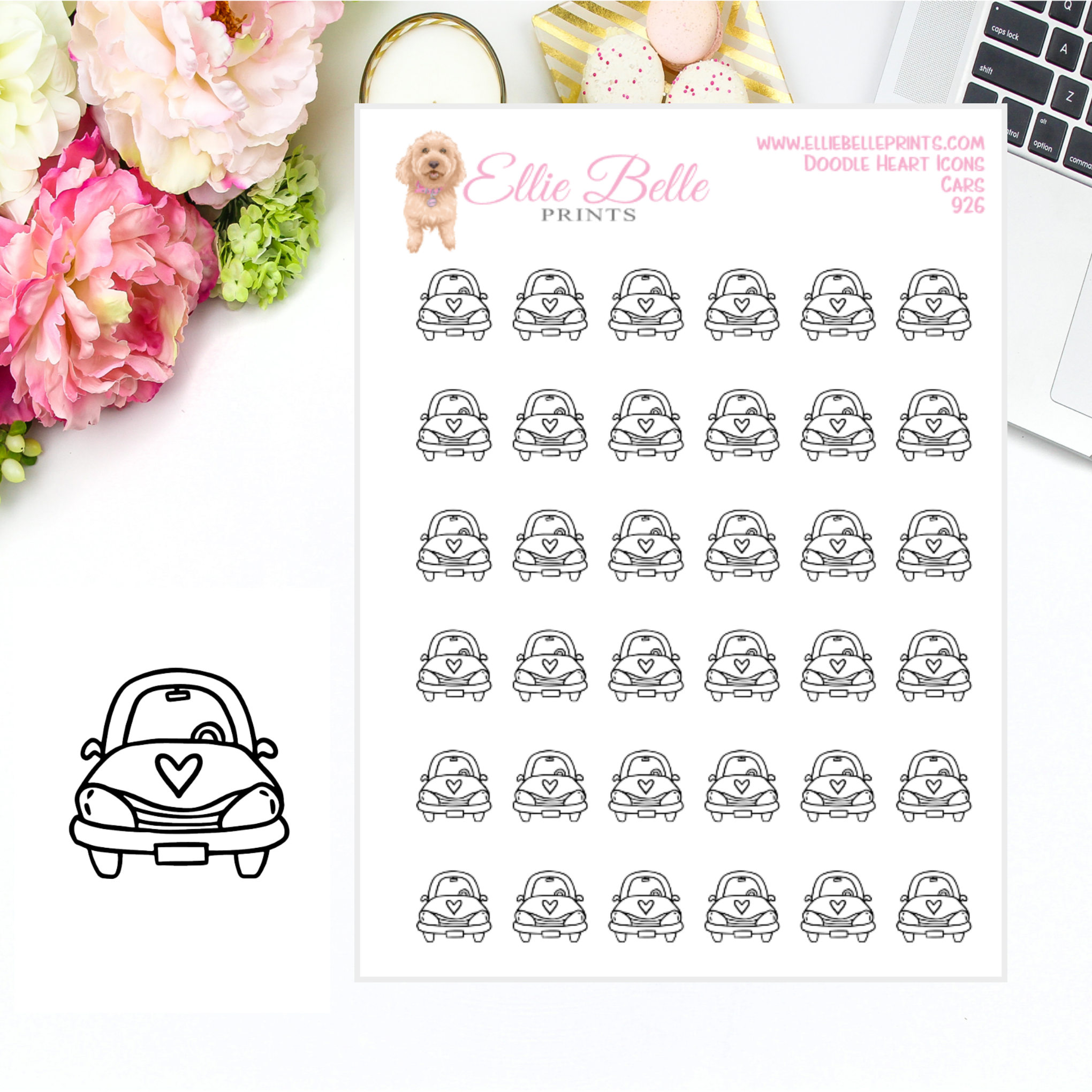 Car - Doodle Heart Icons