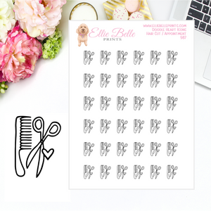Hair Appointment Icons - Doodle Heart Icons