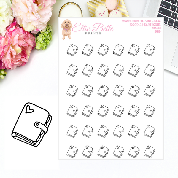 Planner Icons - Doodle Heart Icons