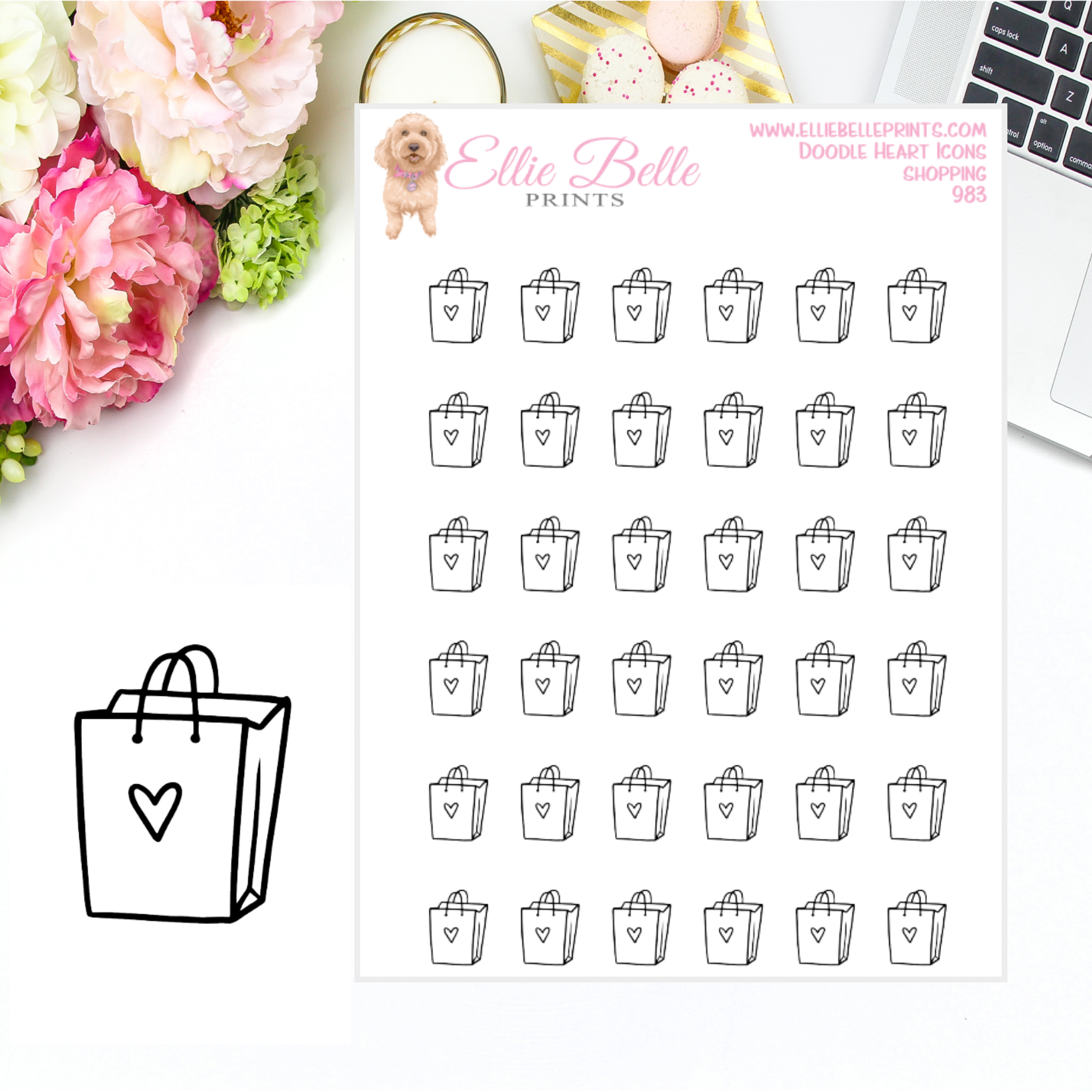 Shopping Bag Icons - Doodle Heart Icons