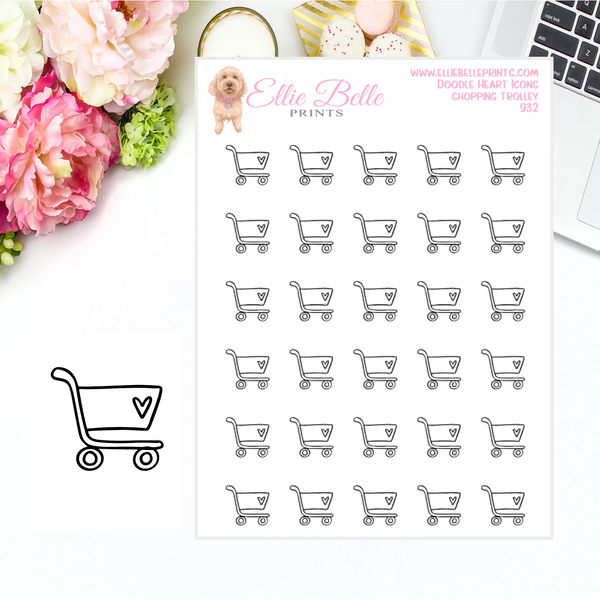 Shopping Trolley - Doodle Heart Icons