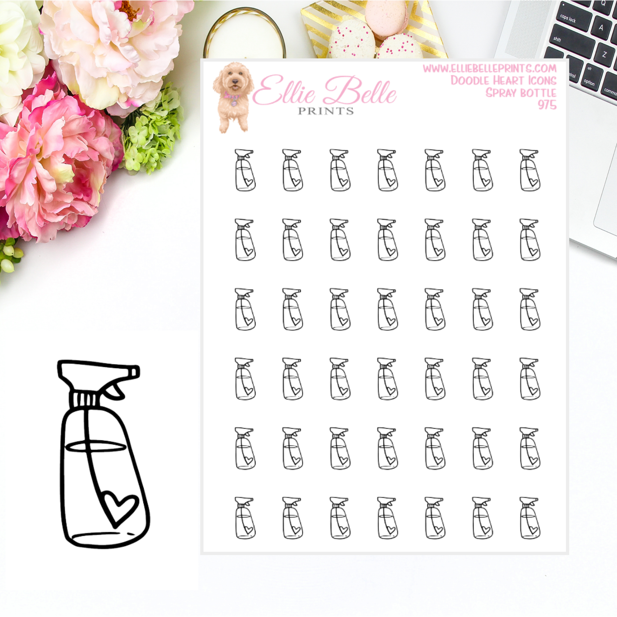 Spray Bottle Icons - Doodle Heart Icons