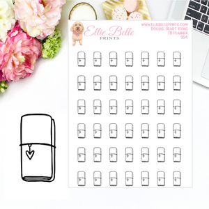 TN Planner Icons - Doodle Heart Icons