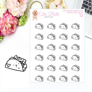 Taco Icons - Doodle Heart Icons