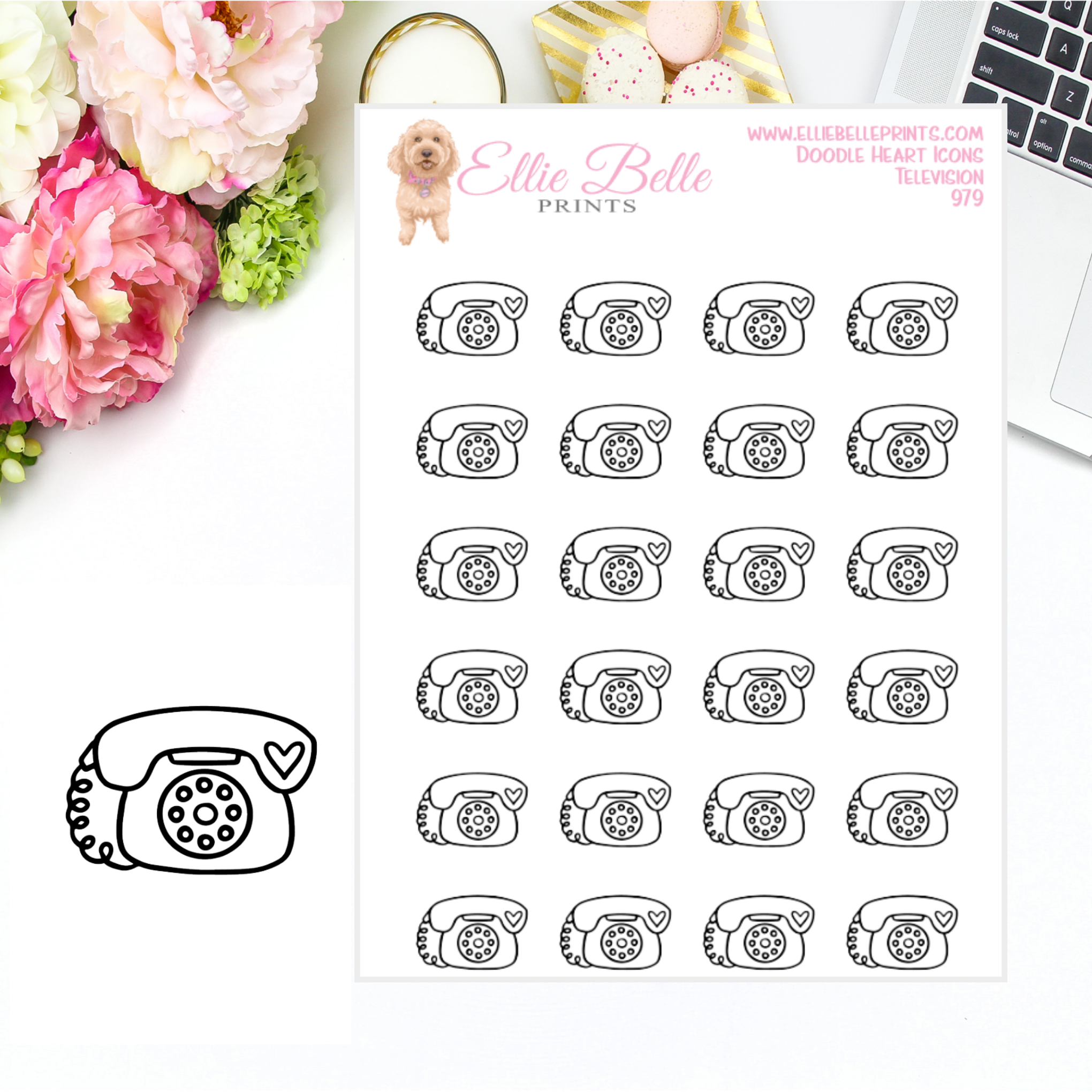 Telephone Icons - Doodle Heart Icons