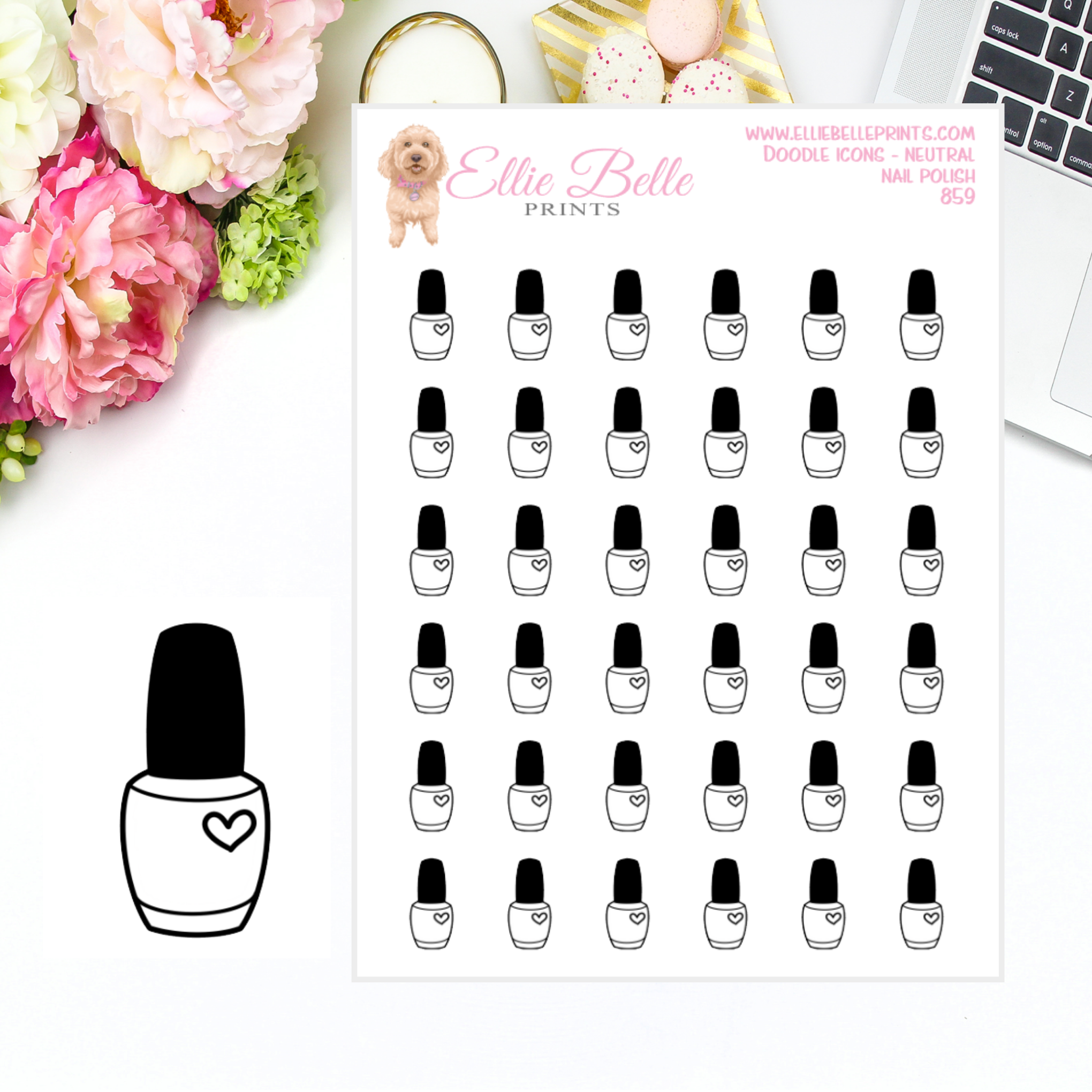 Nail Polish - Neutral Doodle Icons