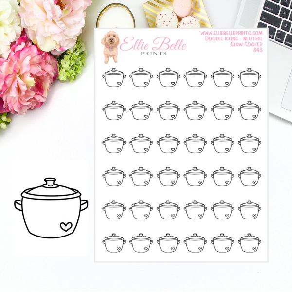 Slow Cooker - Neutral Doodle Icons