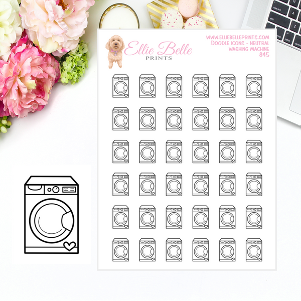 Washing Machine - Neutral Doodle Icons