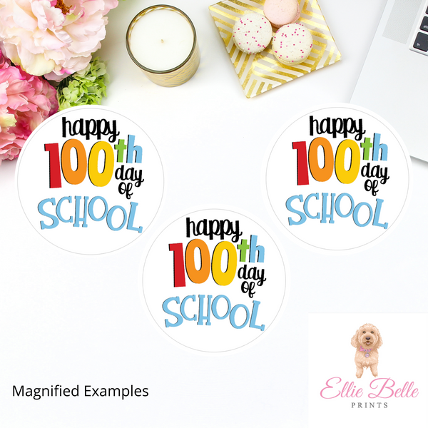 Happy 100th Day of School - Teacher Stickers