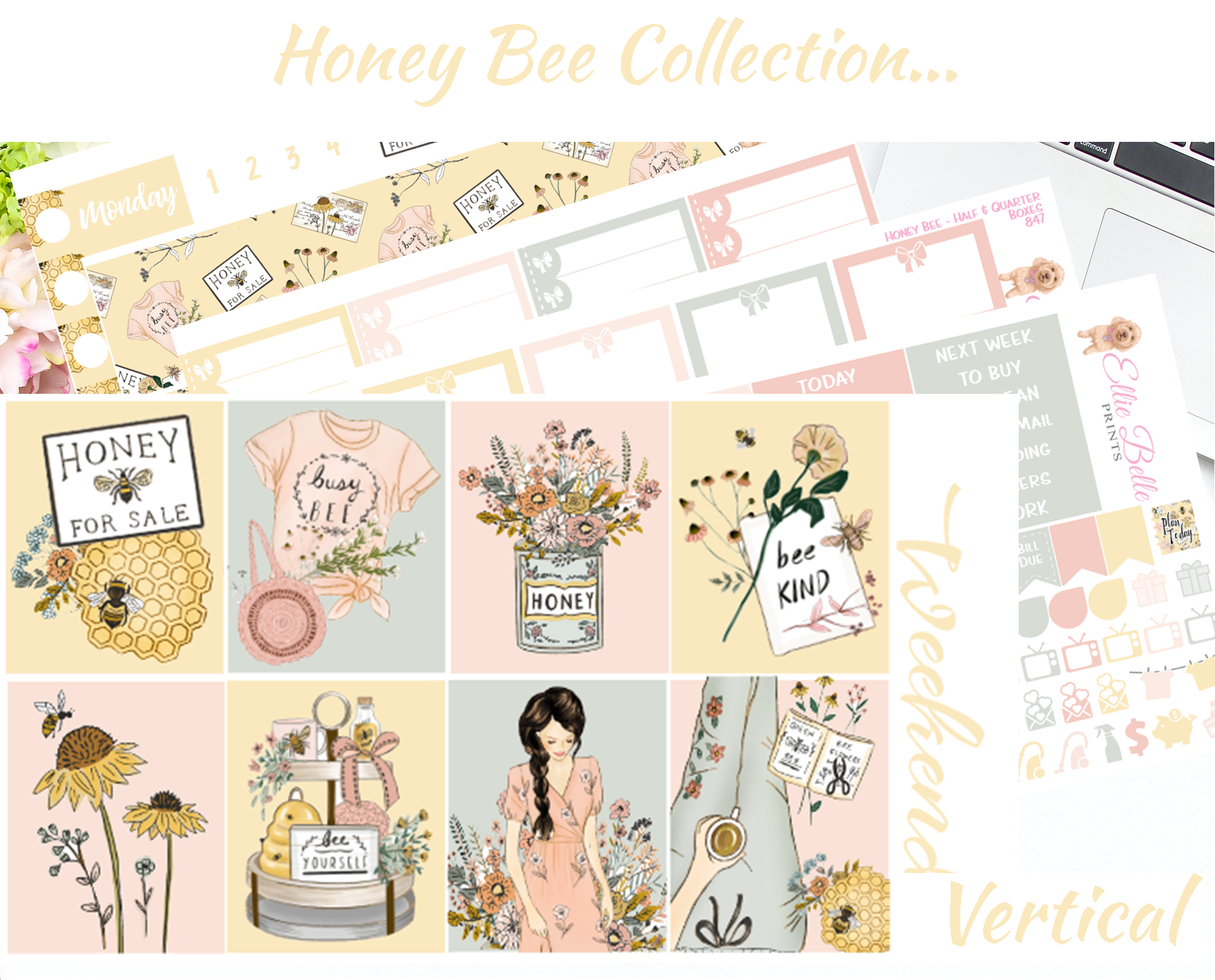 Honey Bee - Vertical Weekly Planner Kit