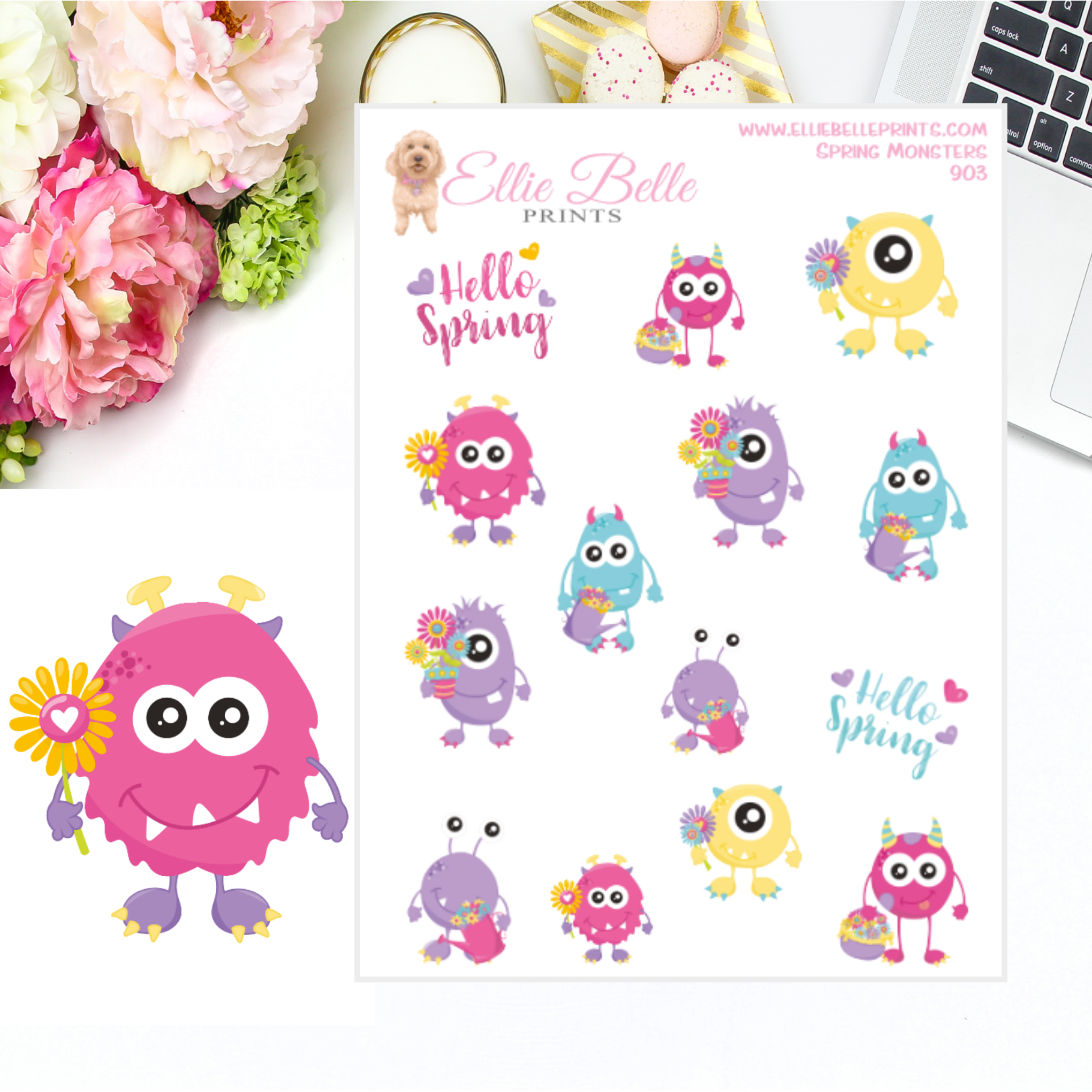 Spring Monsters Stickers